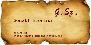 Gosztl Szorina névjegykártya